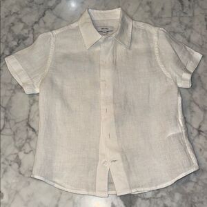 Reiss Kids White Linen Button Shirt 4/5Y